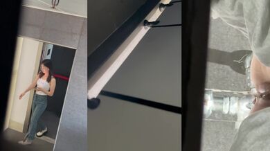 8月最新流出顶级手持厕拍写字楼女厕近距离拍逼眼镜白领美女点颗烟进厕所